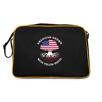 Polen Polnisch - Retro Tasche - Schwarz/Gold - Hinten