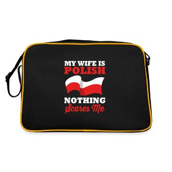 Polen Polnisch - Retro Tasche - Schwarz/Gold - Hinten