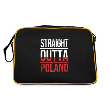 Polen Polnisch - Retro Tasche - Schwarz/Gold - Hinten