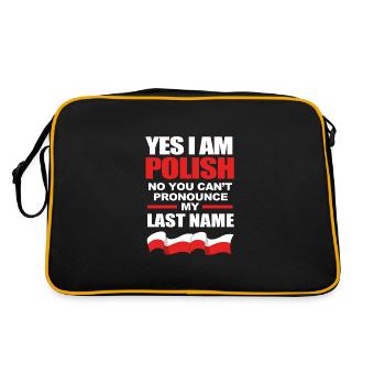 Polen Polnisch - Retro Tasche - Schwarz/Gold - Hinten