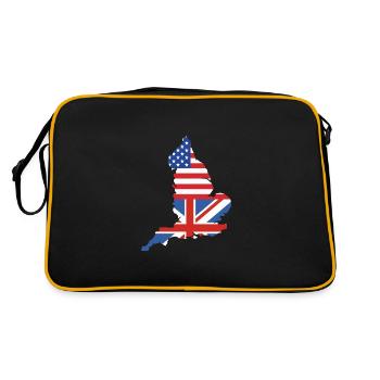 England Englisch - Retro Tasche - Schwarz/Gold - Hinten