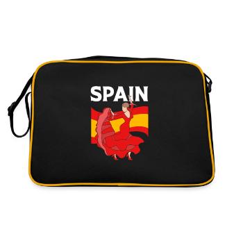 Spanisch Flamenco - Retro Tasche - Schwarz/Gold - Hinten