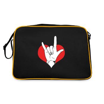 Langue des signes ASL sourd - Sac Retro - noir/or - Dos