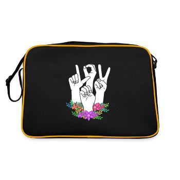Langue des signes ASL sourd - Sac Retro - noir/or - Dos
