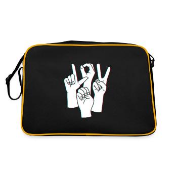 Langue des signes ASL sourd - Sac Retro - noir/or - Dos