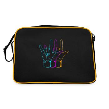 Langue des signes ASL sourd - Sac Retro - noir/or - Dos