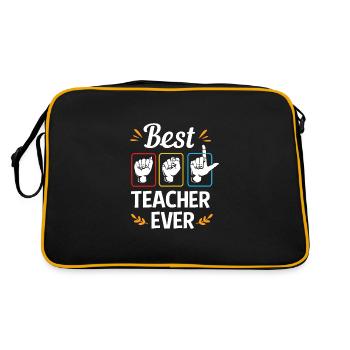 Langue des signes ASL sourd - Sac Retro - noir/or - Dos