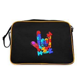 Langue des signes ASL sourd - Sac Retro - noir/or - Dos