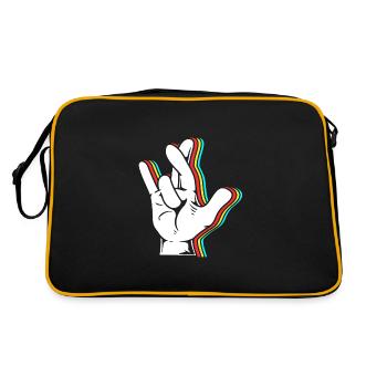Langue des signes ASL sourd - Sac Retro - noir/or - Dos