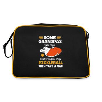 Pickleball Pickleball Pickleball - Retro Tasche - Schwarz/Gold - Hinten