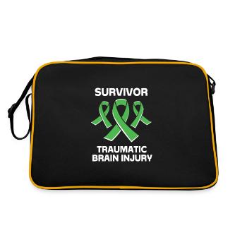 Schädel Hirn Trauma - Retro Tasche - Schwarz/Gold - Hinten