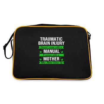 Schädel Hirn Trauma - Retro Tasche - Schwarz/Gold - Hinten