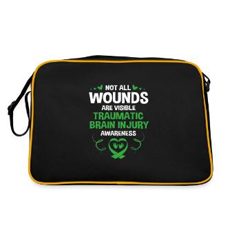 Schädel Hirn Trauma - Retro Tasche - Schwarz/Gold - Hinten