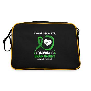 Schädel Hirn Trauma - Retro Tasche - Schwarz/Gold - Hinten