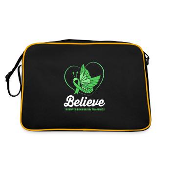 Schädel Hirn Trauma - Retro Tasche - Schwarz/Gold - Hinten