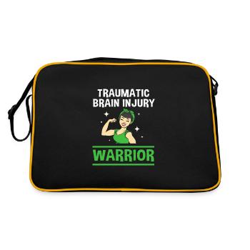 Schädel Hirn Trauma - Retro Tasche - Schwarz/Gold - Hinten