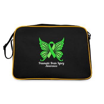 Schädel Hirn Trauma - Retro Tasche - Schwarz/Gold - Hinten
