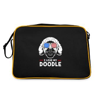 Goldendoodle - Retro Tasche - Schwarz/Gold - Hinten