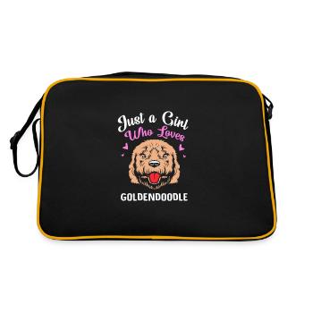 Goldendoodle - Retro Tasche - Schwarz/Gold - Hinten