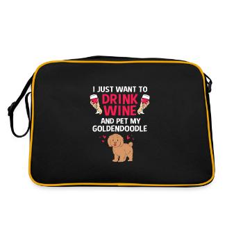 Goldendoodle - Retro Tasche - Schwarz/Gold - Hinten