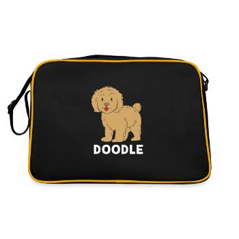 Goldendoodle - Retro Tasche - Schwarz/Gold - Hinten