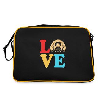 Goldendoodle - Retro Tasche - Schwarz/Gold - Hinten