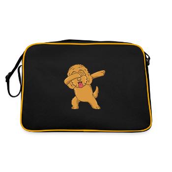Goldendoodle - Retro Tasche - Schwarz/Gold - Hinten