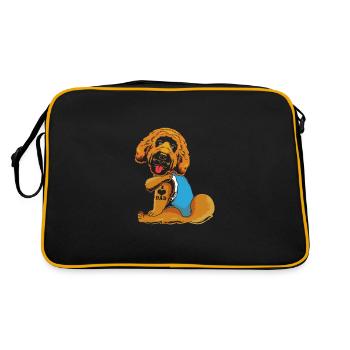 Goldendoodle - Retro Tasche - Schwarz/Gold - Hinten