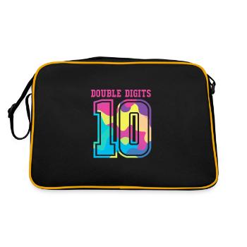 10. Geburtstag Zehn Geburtsjahr Geburtsdatum - Retro Tasche - Schwarz/Gold - Hinten