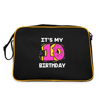 30. Geburtstag Zehn Geburtsjahr Geburtsdatum - Retro Tasche - Schwarz/Gold - Hinten