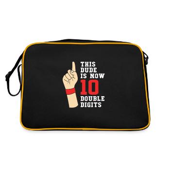 32nd birthday Ten year of birth Date of birth - Retro Bag - black/gold - Back