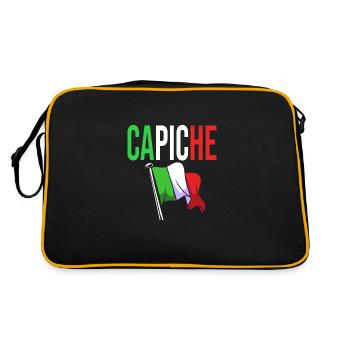 Italienisch Italia Italien - Retro Tasche - Schwarz/Gold - Hinten