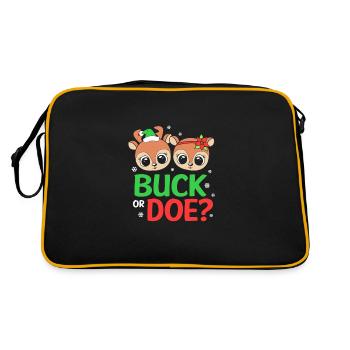 Weihnachten Gender Reveal Neugeborenes Babysprüche - Retro Tasche - Schwarz/Gold - Hinten