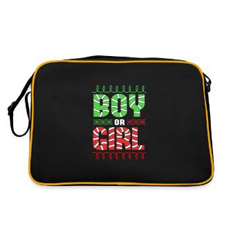 Weihnachten Gender Reveal Neugeborenes Babysprüche - Retro Tasche - Schwarz/Gold - Hinten
