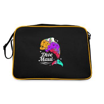 Maui Hawaii Hawaiian - Retro Tasche - Schwarz/Gold - Hinten
