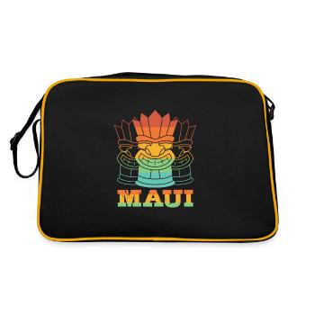 Maui Hawaii Hawaiian - Retro Tasche - Schwarz/Gold - Hinten