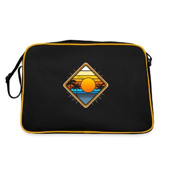 Maui Hawaii Hawaiian - Retro Tasche - Schwarz/Gold - Hinten