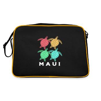 Maui Hawaii Hawaiian - Retro Tasche - Schwarz/Gold - Hinten
