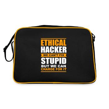 Cyber programmeur cybersécurité Hacker - Sac Retro - noir/or - Dos
