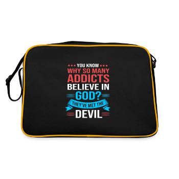 Drug-free addiction addicted - Retro Bag - black/gold - Back