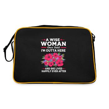 Ruhestand Rentnerin Rente Rentner - Retro Tasche - Schwarz/Gold - Hinten