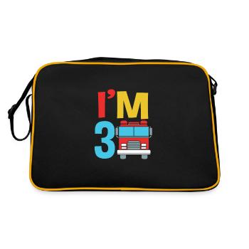 Fête d'anniversaire pour enfants avec un camion de pompiers - Sac Retro - noir/or - Dos
