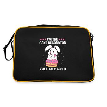 Torte Törtchen Dekoration Kuchen - Retro Tasche - Schwarz/Gold - Hinten