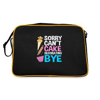 Torte Törtchen Dekoration Kuchen - Retro Tasche - Schwarz/Gold - Hinten