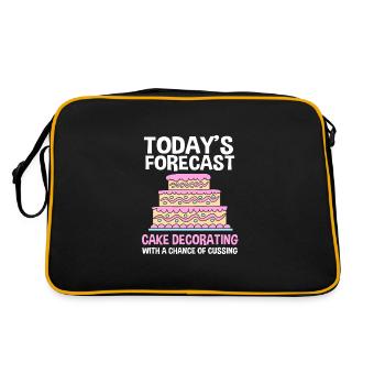 Torte Törtchen Dekoration Kuchen - Retro Tasche - Schwarz/Gold - Hinten