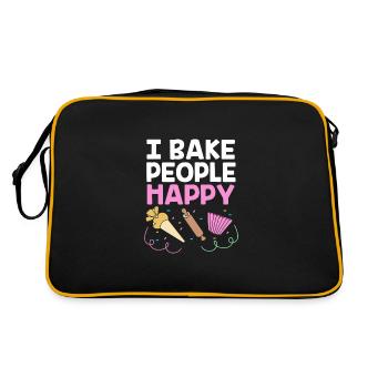 Torte Törtchen Dekoration Kuchen - Retro Tasche - Schwarz/Gold - Hinten