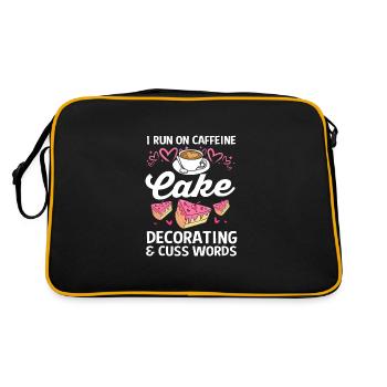 Torte Törtchen Dekoration Kuchen - Retro Tasche - Schwarz/Gold - Hinten