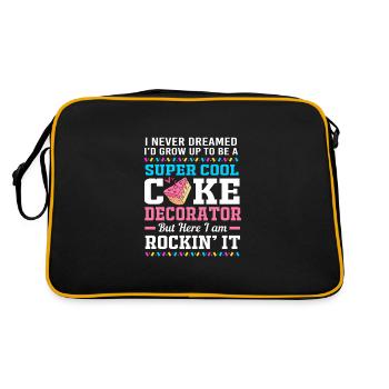 Torte Törtchen Dekoration Kuchen - Retro Tasche - Schwarz/Gold - Hinten