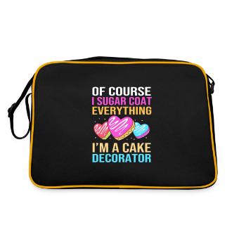 Torte Törtchen Dekoration Kuchen - Retro Tasche - Schwarz/Gold - Hinten