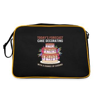 Torte Törtchen Dekoration Kuchen - Retro Tasche - Schwarz/Gold - Hinten